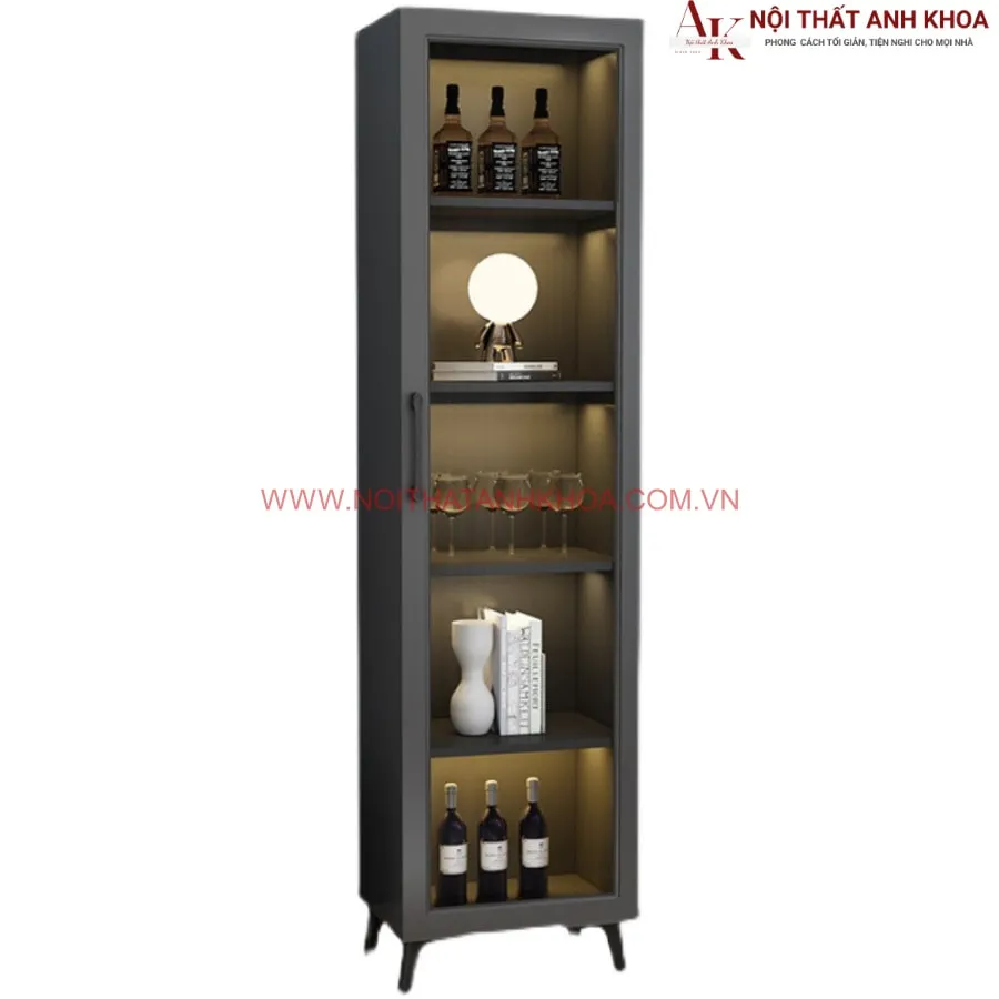Tủ Rượu Mini Gỗ Công Nghiệp Kết Hợp Cánh Kính