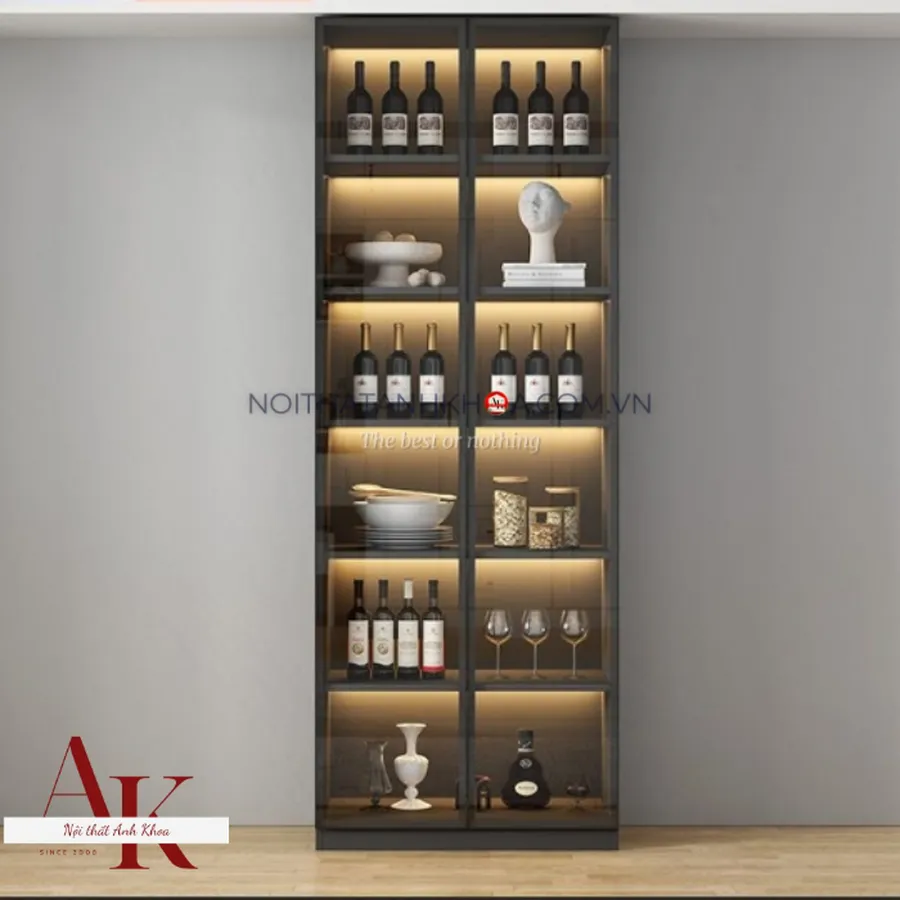 Tủ Rượu Đứng Gỗ Công Nghiệp MDF Phủ Melamine Hiện Đại Giá Rẻ