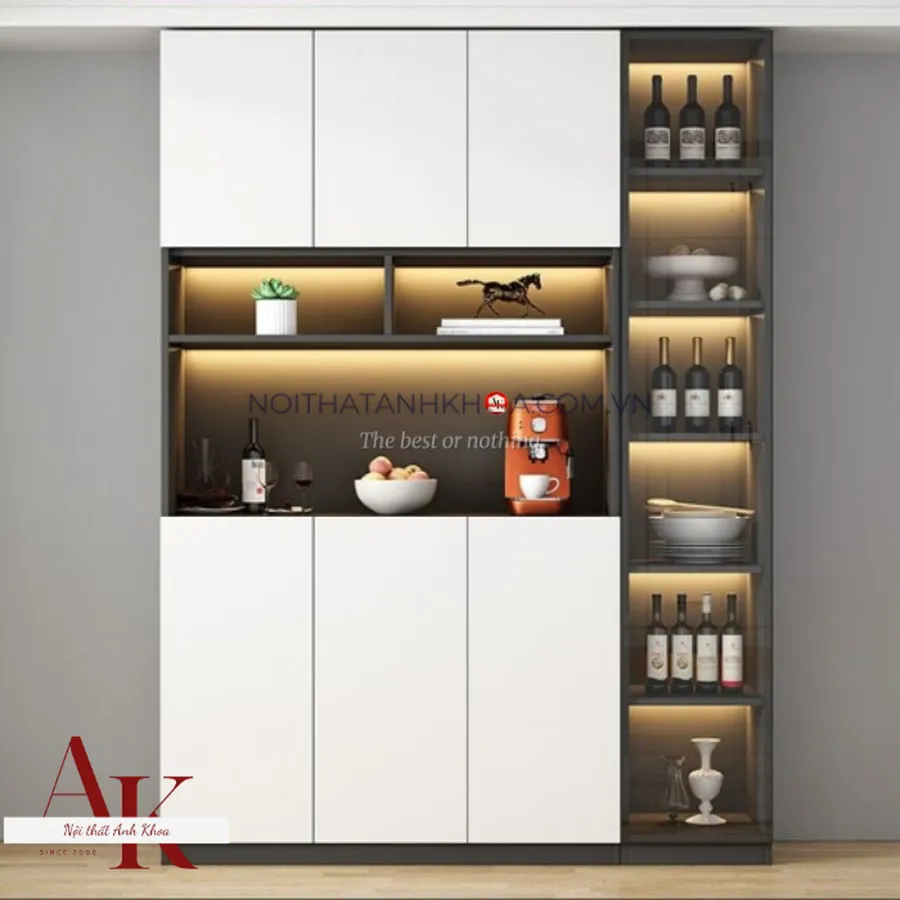 Tủ Rượu Đứng Gỗ Công Nghiệp MDF Phủ Melamine Hiện Đại Giá Rẻ