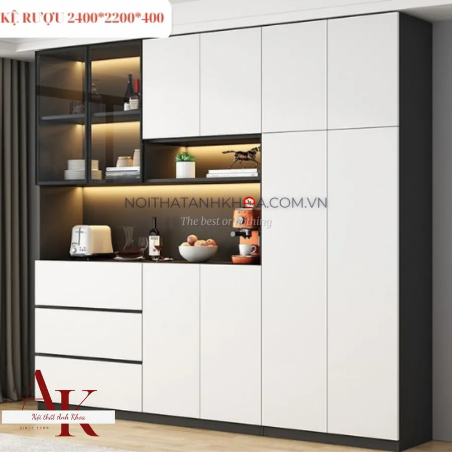 Tủ Rượu Đứng Gỗ Công Nghiệp MDF Phủ Melamine Hiện Đại Giá Rẻ