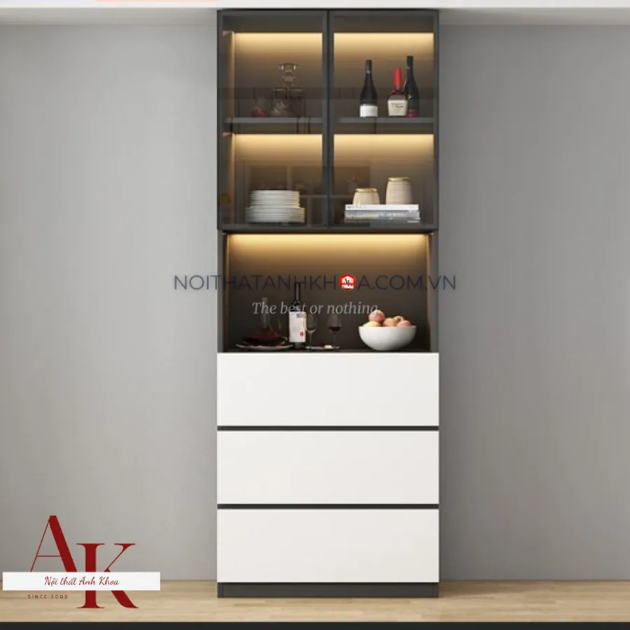 Tủ Rượu Đứng Gỗ Công Nghiệp MDF Phủ Melamine Hiện Đại Giá Rẻ