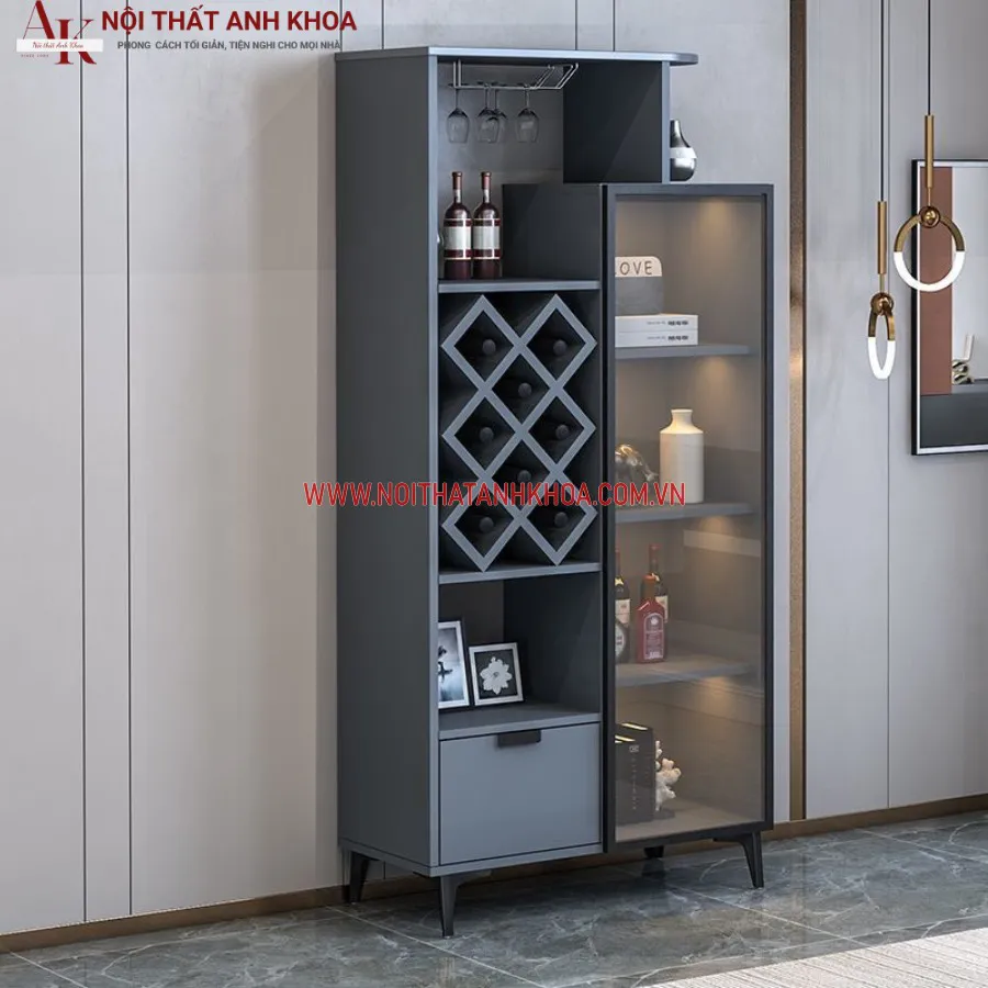 Tủ Rượu Thấp Gỗ Công Nghiệp Đẹp Hiện Đại