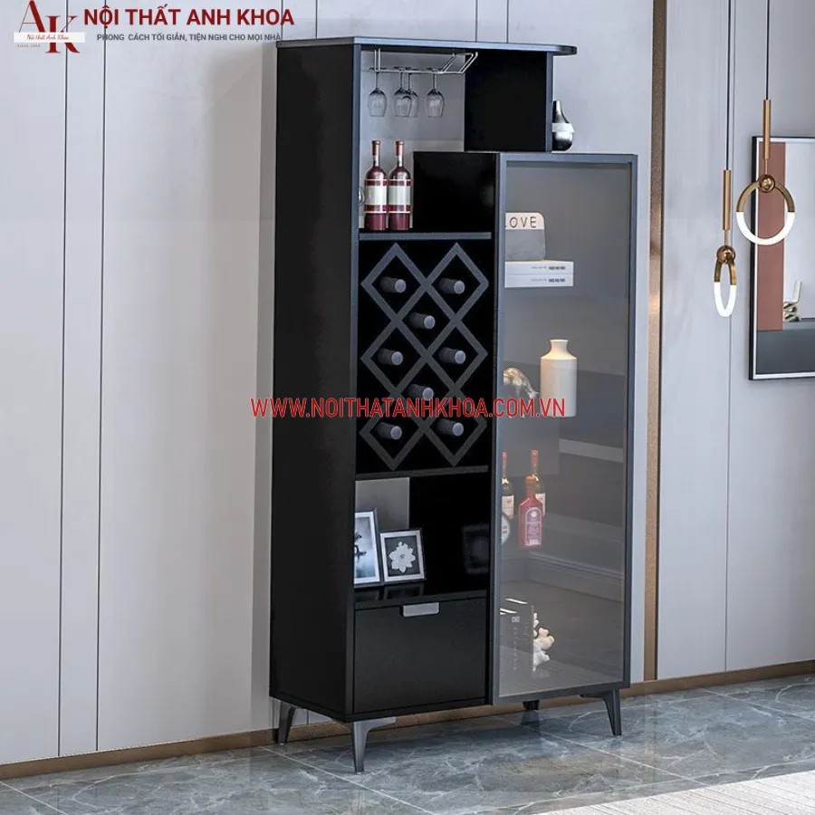 Tủ Rượu Thấp Gỗ Công Nghiệp Đẹp Hiện Đại