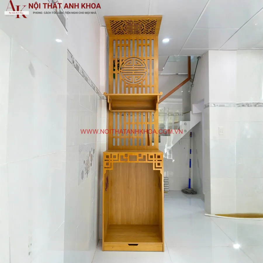 Tủ Thờ Gỗ Công Nghiệp Kiêm Vách Ngăn Phòng Khách