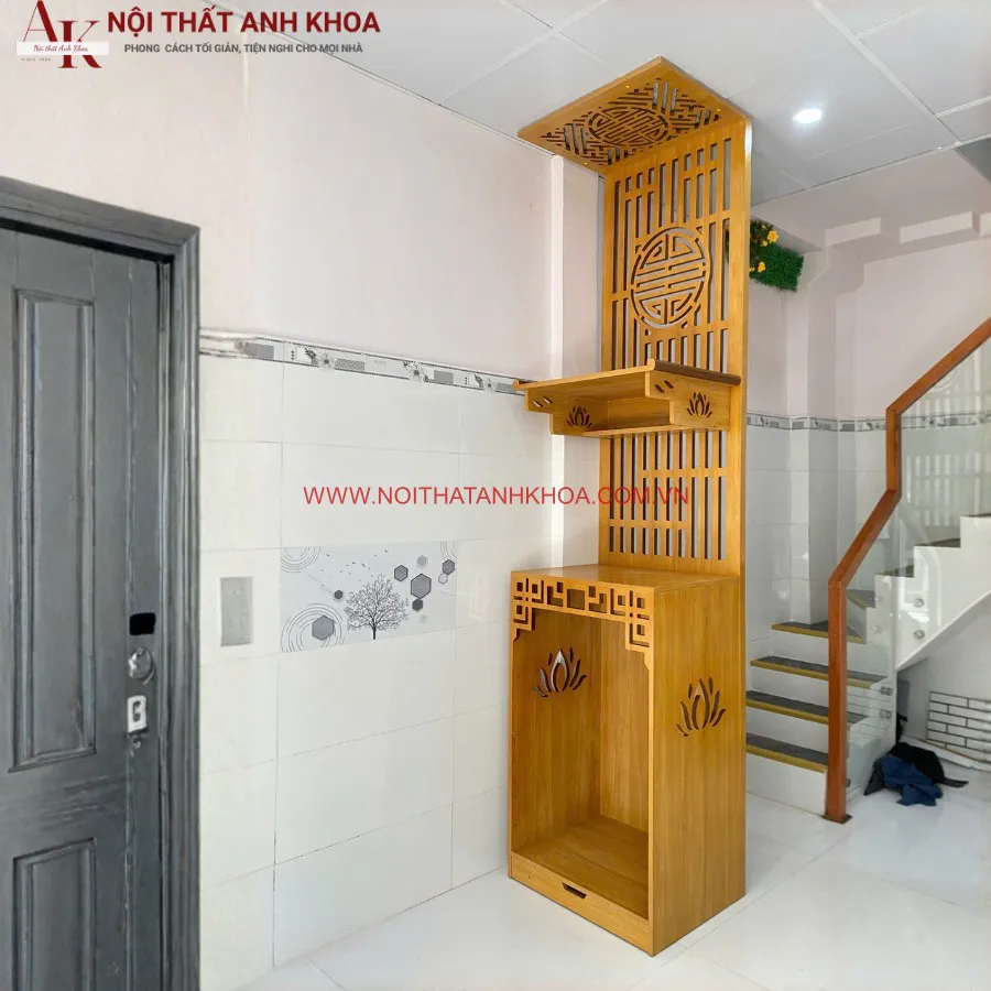 Tủ Thờ Gỗ Công Nghiệp Kiêm Vách Ngăn Phòng Khách
