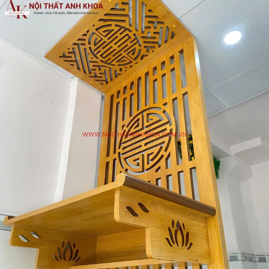 Tủ Thờ Gỗ Công Nghiệp Kiêm Vách Ngăn Phòng Khách
