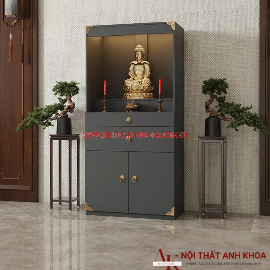 Tủ Thờ Phật Gỗ Công Nghiệp Đẹp Đơn Giản
