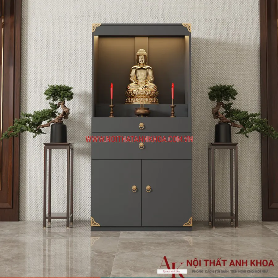 Tủ Thờ Phật Gỗ Công Nghiệp Đẹp Đơn Giản