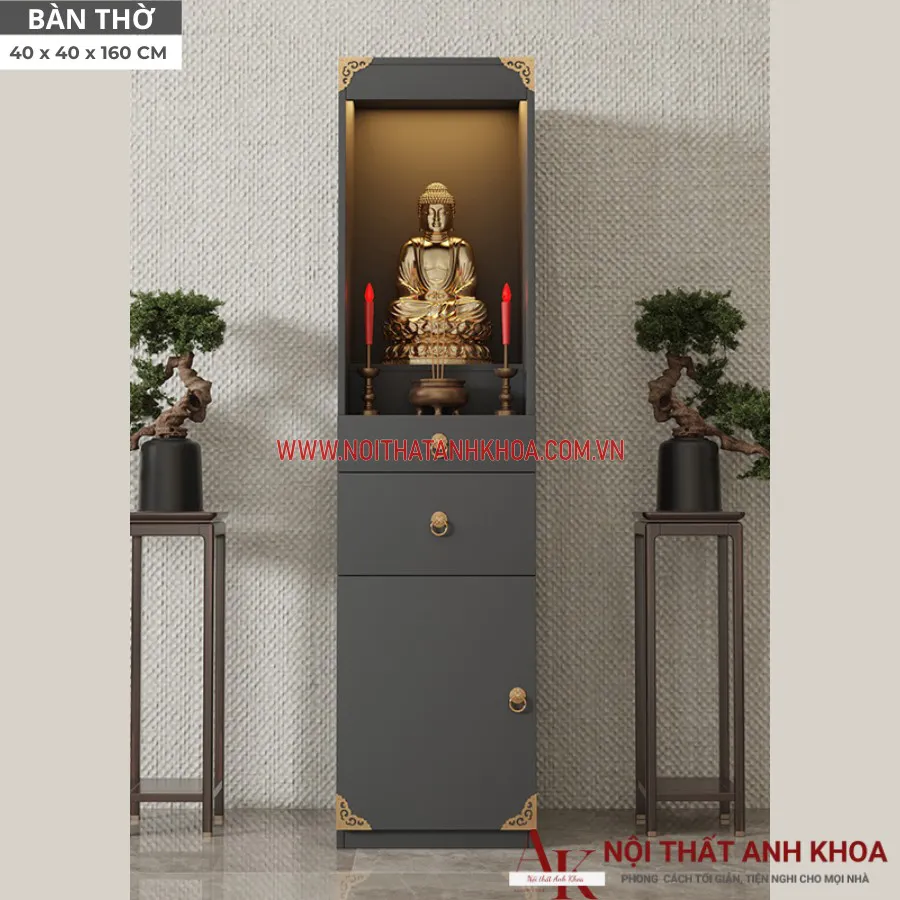 Tủ Thờ Phật Gỗ Công Nghiệp Đẹp Đơn Giản