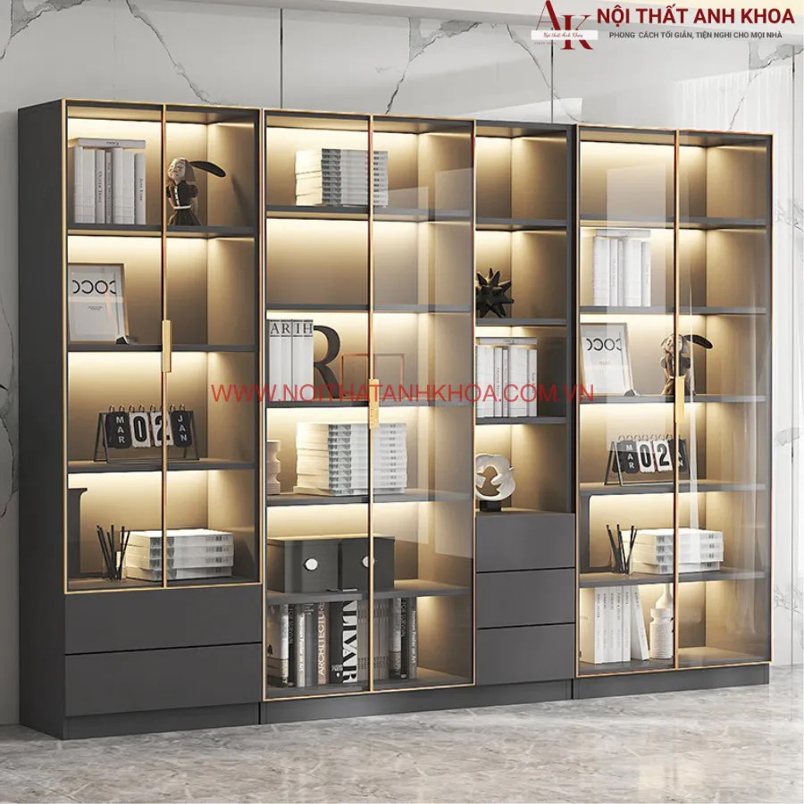 Tủ Trang Trí Cánh Kính Đẹp Hiện Đại