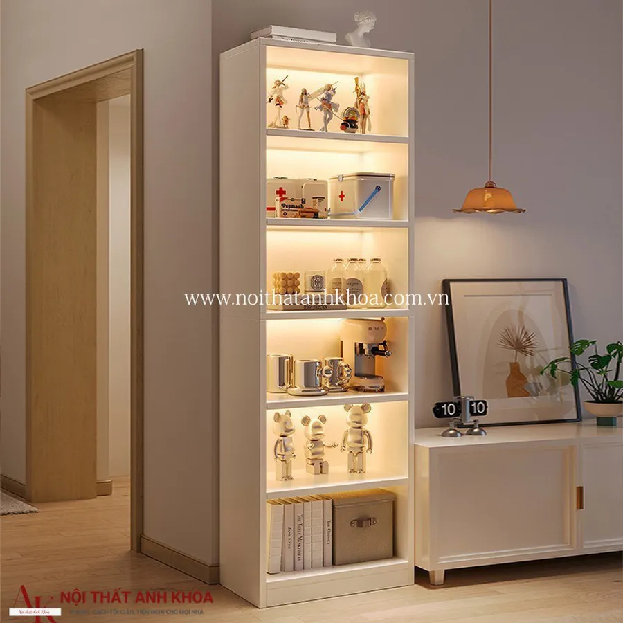 Tủ Trang Trí Gỗ Công Nghiệp Có Led Đẹp
