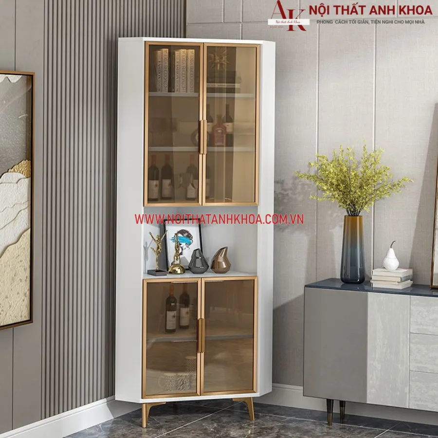 Tủ Trang Trí Góc Tường Gỗ Công Nghiệp Cao Cấp
