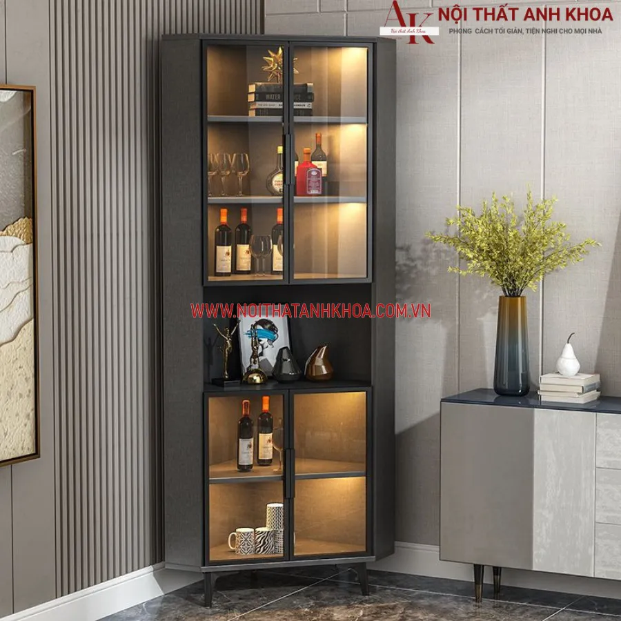 Tủ Trang Trí Góc Tường Gỗ Công Nghiệp Cao Cấp
