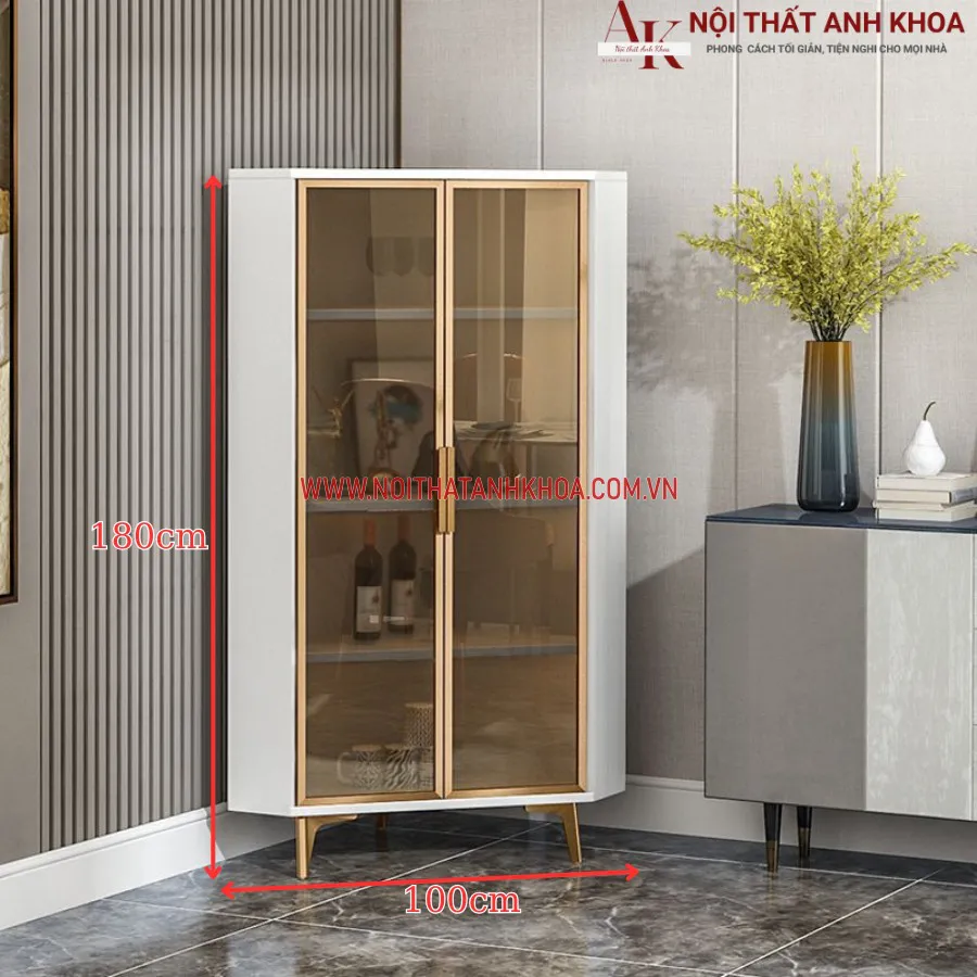Tủ Trang Trí Góc Tường Gỗ Công Nghiệp Cao Cấp