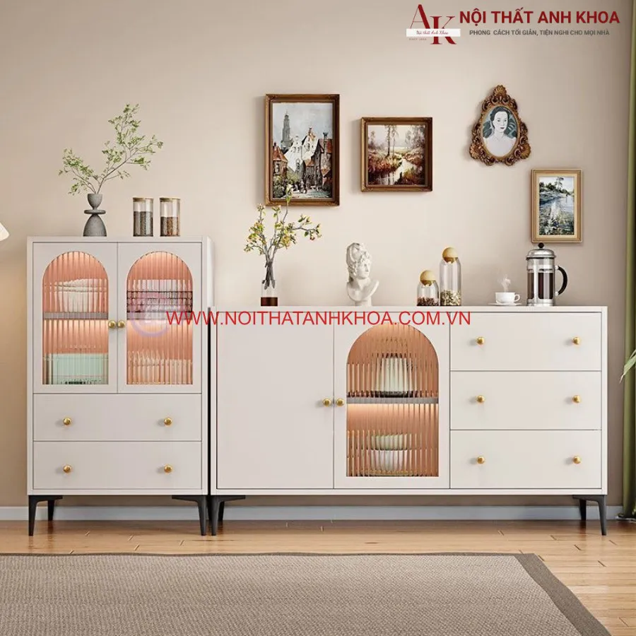 Tủ Trang Trí Phòng Khách Gỗ Công Nghiệp Đa Năng Tiện Lợi
