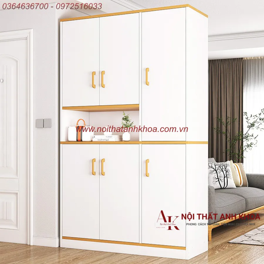 Tủ Vách Ngăn Phòng Khách Gỗ Công Nghiệp MDF Thiết Kế Hiện Đại Giá Rẻ