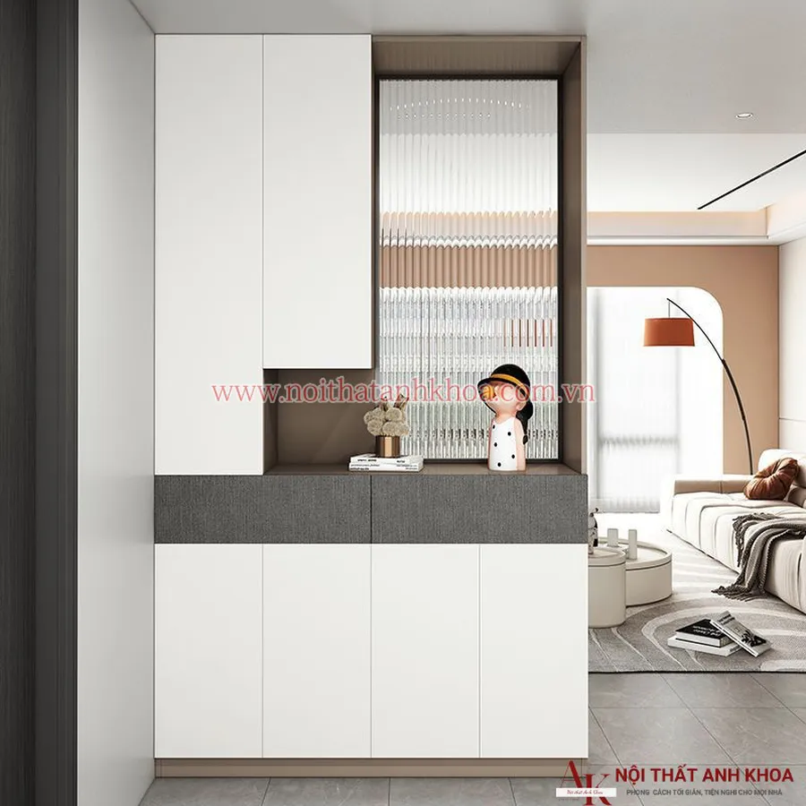 Tủ Vách Ngăn Phòng Khách Gỗ MDF Thiết Kế Sang Trọng