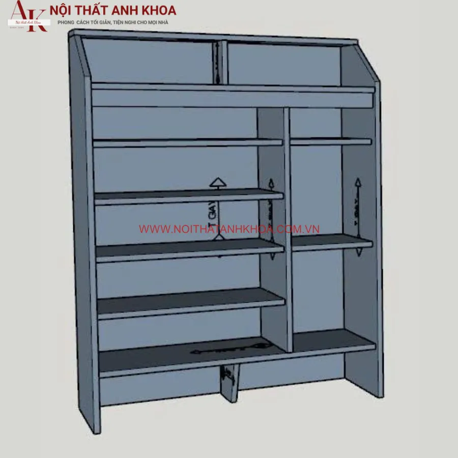 Tủ Giày Gỗ MDF 3 Cánh Chất Lượng Hiện Đại