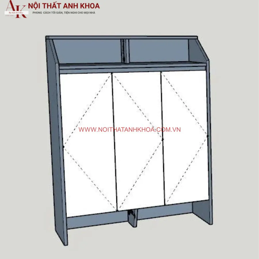 Tủ Giày Gỗ MDF 3 Cánh Chất Lượng Hiện Đại