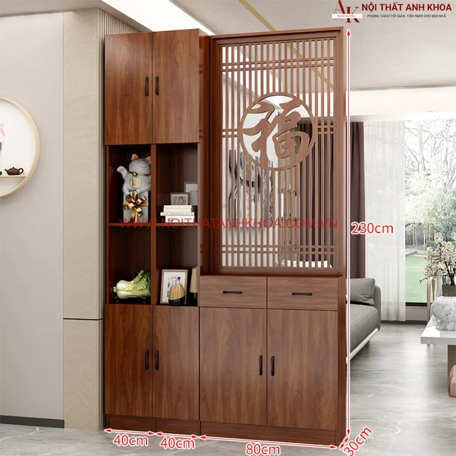 Vách Ngăn Phòng Khách Có Hoa Văn Đẹp Hiện Đại