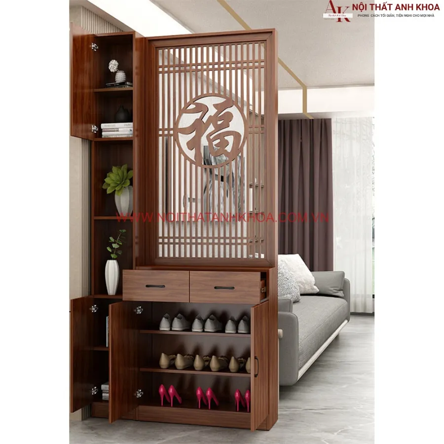 Vách Ngăn Phòng Khách Có Hoa Văn Đẹp Hiện Đại