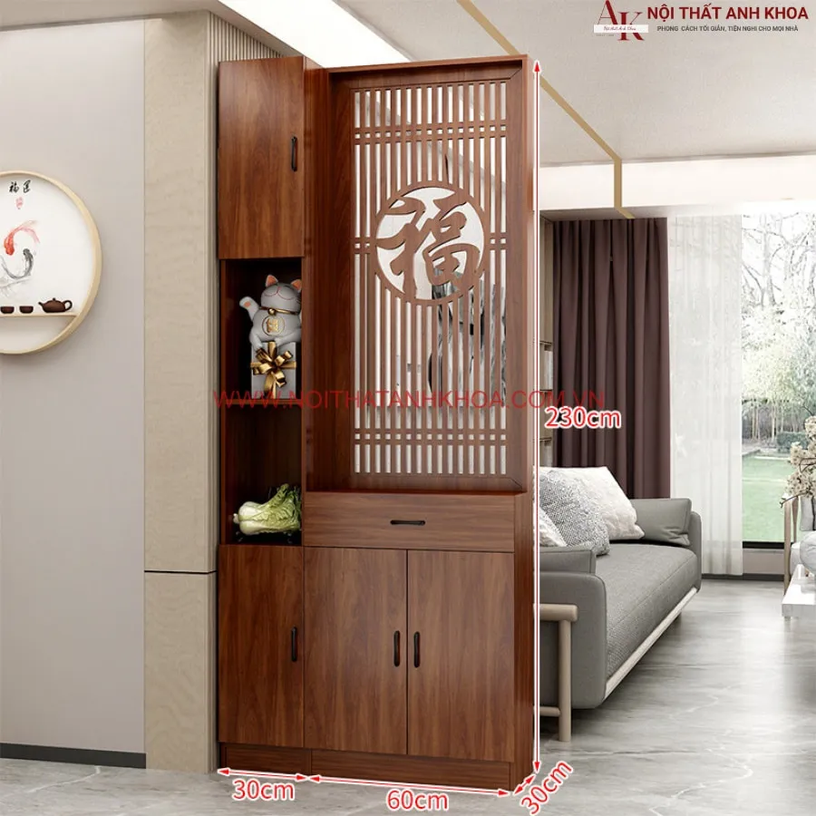 Vách Ngăn Phòng Khách Có Hoa Văn Đẹp Hiện Đại