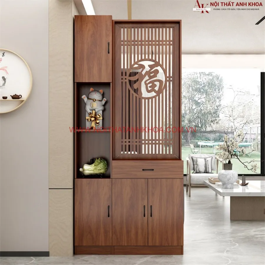 Vách Ngăn Phòng Khách Có Hoa Văn Đẹp Hiện Đại