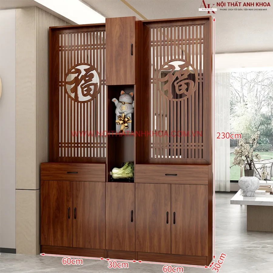 Vách Ngăn Phòng Khách Có Hoa Văn Đẹp Hiện Đại