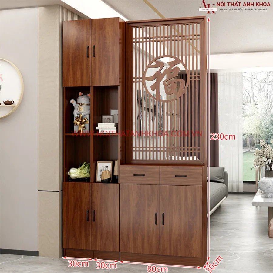 Vách Ngăn Phòng Khách Có Hoa Văn Đẹp Hiện Đại
