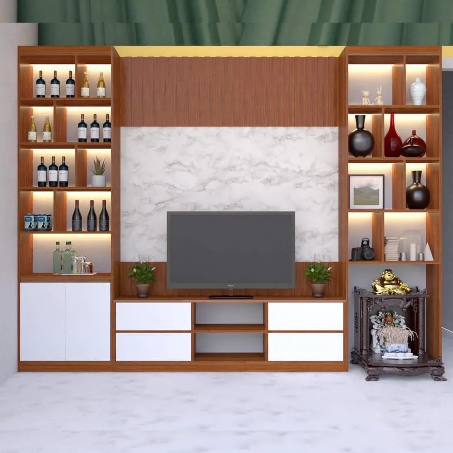 Mẫu Mới] Kệ Tivi Kết Hợp Tủ Rượu Thiết Kế Đẹp Hiện Đại