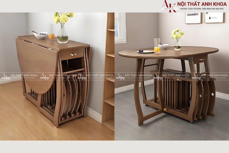 Tích hợp bàn ăn với nội thất khác Tích hợp bàn ăn với nội thất khác