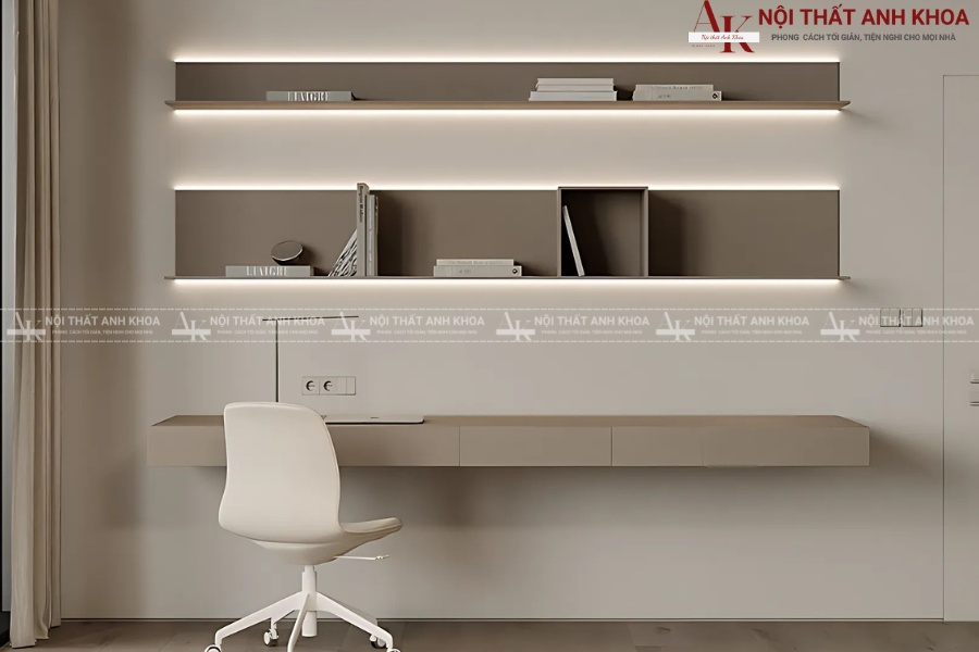 Tiết kiệm diện tích khi dùng bàn học treo Tiết kiệm diện tích khi dùng bàn học treo