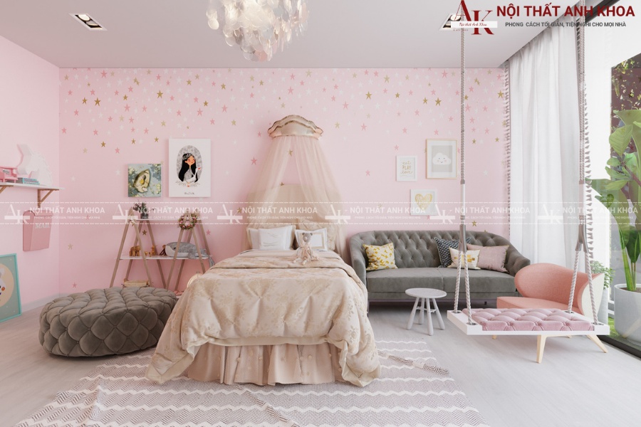 Phòng ngủ trẻ em màu Pastel nhẹ nhàng, dễ thương Phòng ngủ trẻ em màu Pastel nhẹ nhàng, dễ thương