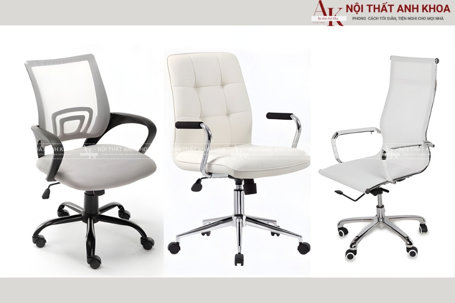 Mẫu ghế văn phòng màu trắng sang trọng cho dân công sở Mẫu ghế văn phòng màu trắng sang trọng cho dân công sở
