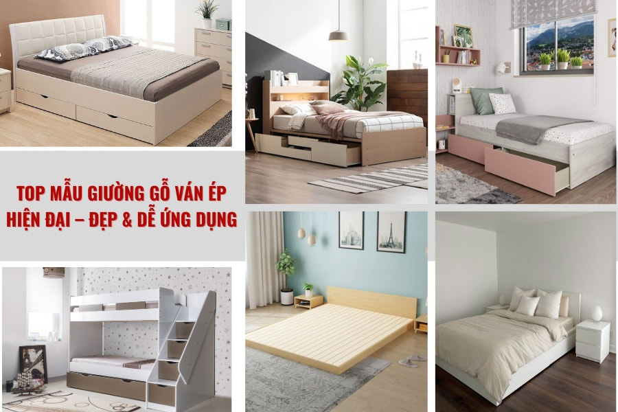 Top mẫu giường gỗ ván ép hiện đại – Đẹp & Dễ ứng dụng Top mẫu giường gỗ ván ép hiện đại – Đẹp & Dễ ứng dụng