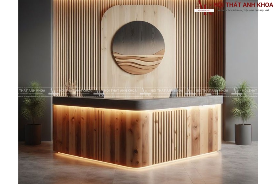 Trang trí quầy lễ tân khách sạn độc đáo Trang trí quầy lễ tân khách sạn độc đáo