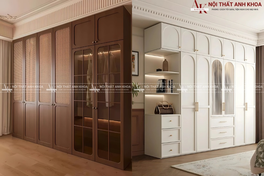 Tủ quần áo 3 buồng, kèm kệ trang trí Tủ quần áo 3 buồng, kèm kệ trang trí
