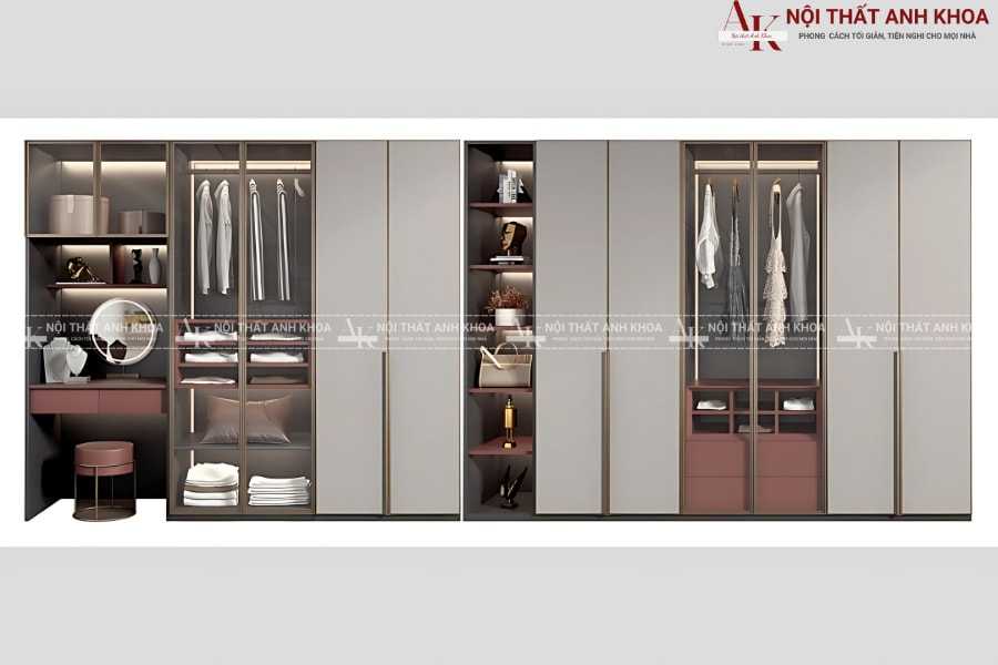 Tủ kết hợp bàn trang điểm âm tường Tủ kết hợp bàn trang điểm âm tường