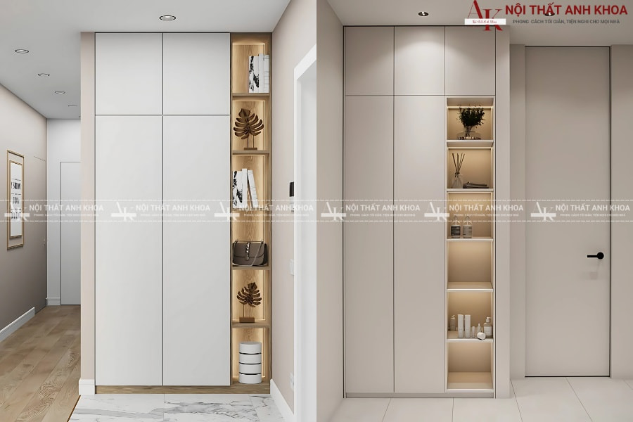 Thiết kế tủ quần áo 2 cánh - Hiện đại, sang trọng