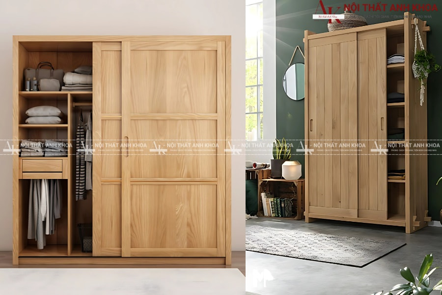 Mẫu tủ áo gỗ tự nhiên đẹp sang trọng, tiện nghi Mẫu tủ áo gỗ tự nhiên đẹp sang trọng, tiện nghi