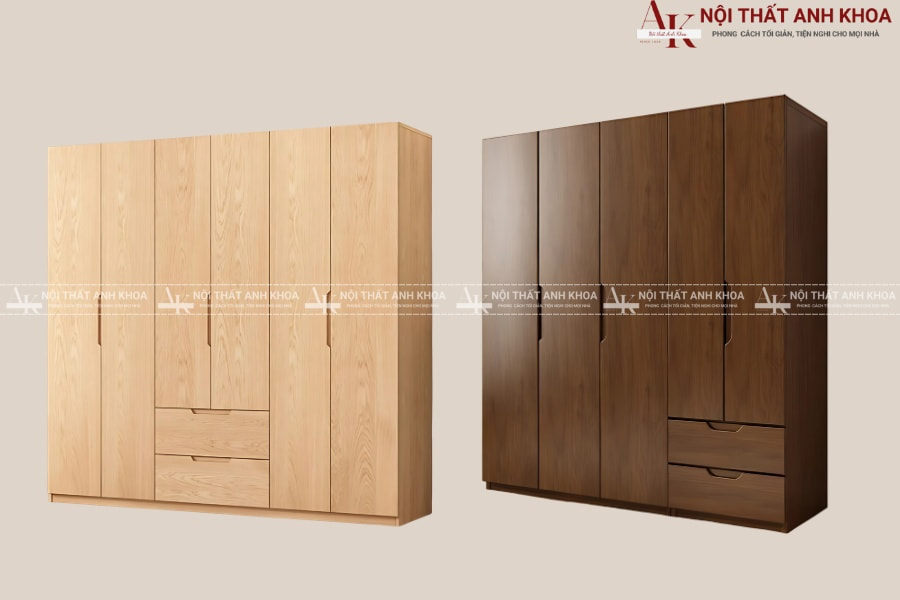 Tủ quần áo gỗ tự nhiên - Bản lề giảm chấn cao cấp Tủ quần áo gỗ tự nhiên - Bản lề giảm chấn cao cấp