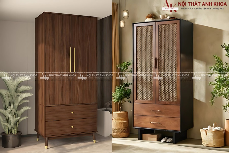 Tủ áo gỗ tự nhiên kiểu Nhật tối giản Tủ áo gỗ tự nhiên kiểu Nhật tối giản