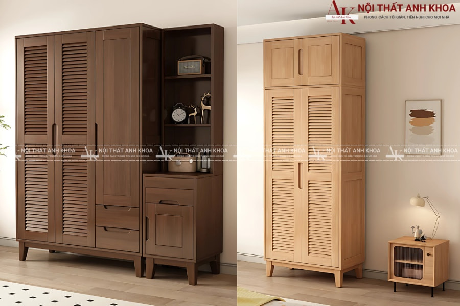 Tủ quần áo gỗ sồi tự nhiên - Bền đẹp vượt thời gian Tủ quần áo gỗ sồi tự nhiên - Bền đẹp vượt thời gian