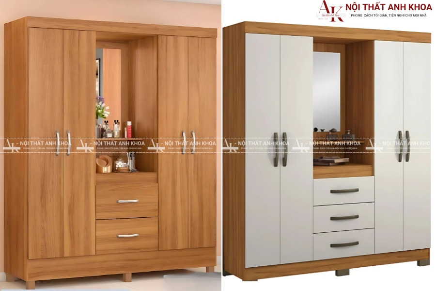 Tủ áo 4 cánh gỗ MDF - Tinh tế từng chi tiết Tủ áo 4 cánh gỗ MDF - Tinh tế từng chi tiết