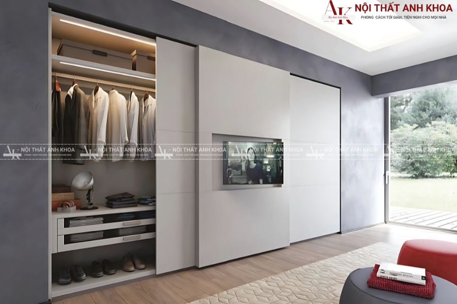Tủ quần áo có tivi - Giải pháp tối ưu cho căn hộ chung cư Tủ quần áo có tivi - Giải pháp tối ưu cho căn hộ chung cư