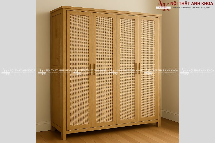 Mẫu tủ áo 4 cánh rộng rãi - Dễ phối nội thất Mẫu tủ áo 4 cánh rộng rãi - Dễ phối nội thất