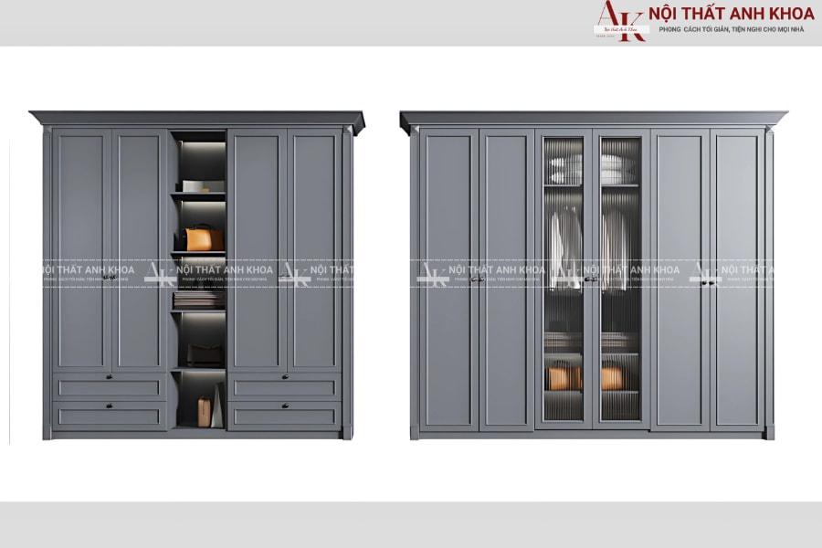 Thiết kế tủ quần áo 3 buồng cho phòng ngủ Master Thiết kế tủ quần áo 3 buồng cho phòng ngủ Master