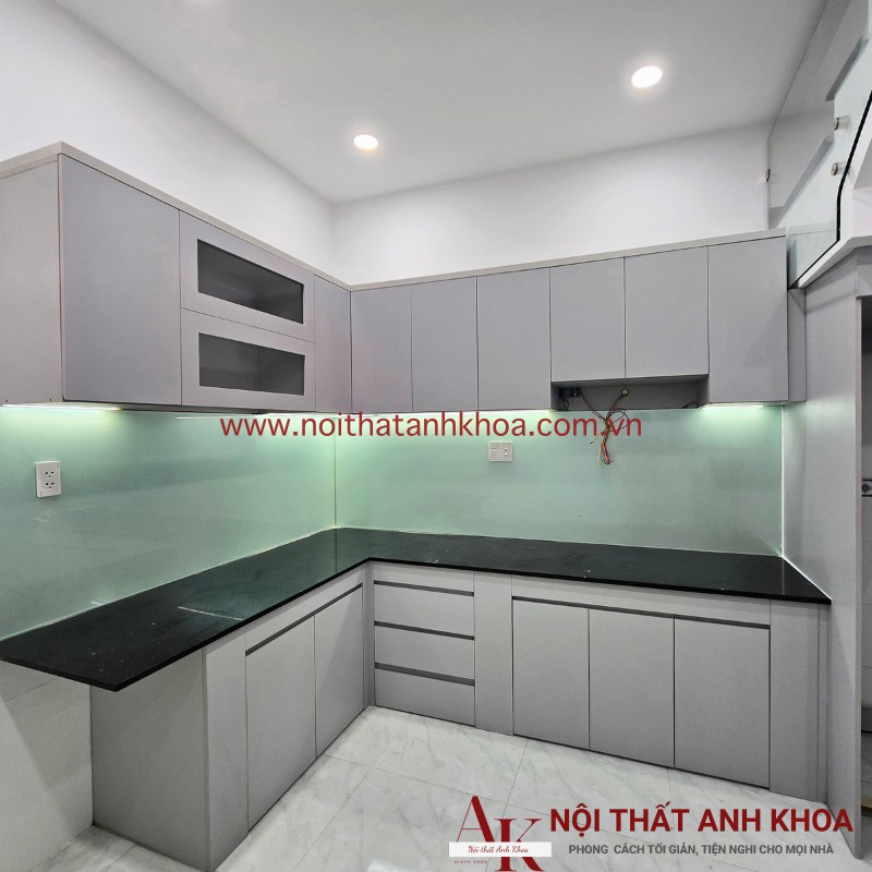 Tủ Bếp Chữ L Gỗ Công Nghiệp Kháng Ẩm Phong Cách Hiện Đại Tủ Bếp Chữ L Gỗ Công Nghiệp Kháng Ẩm Phong Cách Hiện Đại