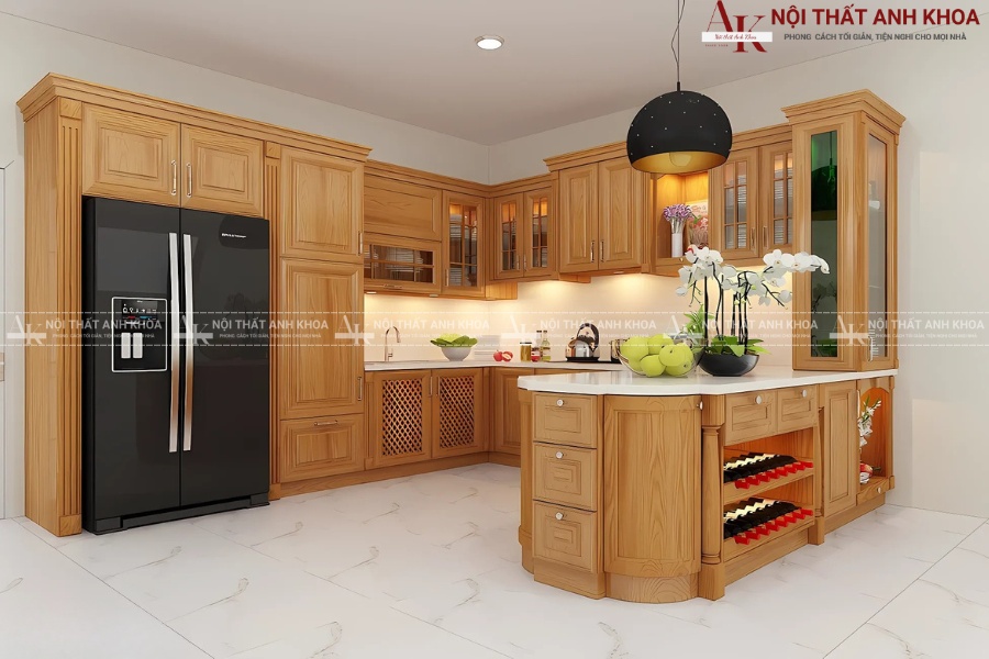 Tủ bếp gỗ tự nhiên được ưa chuộng tại Việt Nam Tủ bếp gỗ tự nhiên được ưa chuộng tại Việt Nam