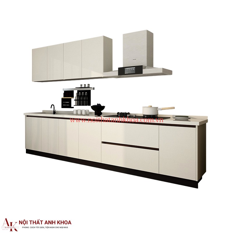 Tủ Bếp Gỗ Công Nghiệp Màu Trắng Kháng Ẩm Tốt Tủ Bếp Gỗ Công Nghiệp Màu Trắng Kháng Ẩm Tốt